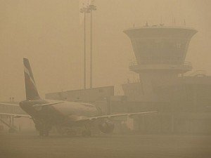 Smoke at Moscow airport