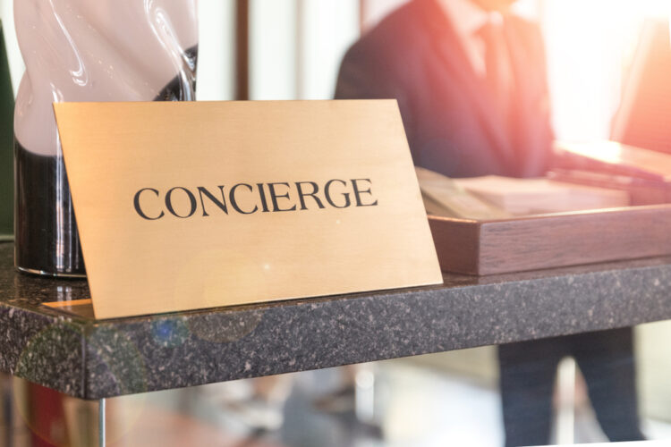 Sign reading "Concierge"