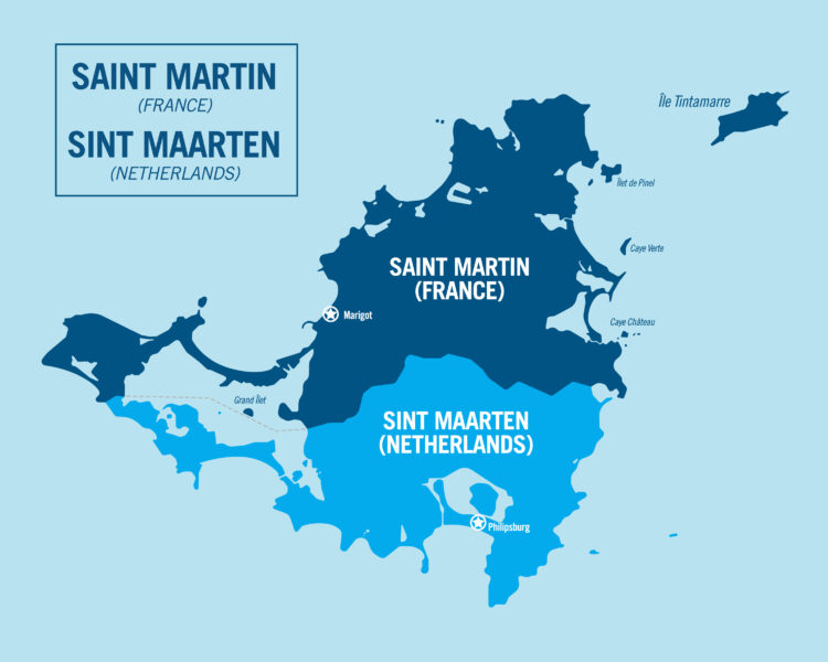 Graphic of the island of St Martin