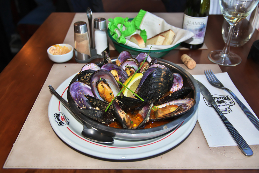 Seafood in a cafe of Ushuaia