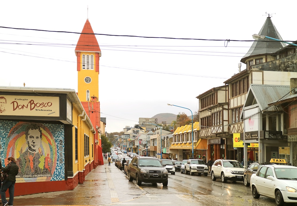 Avenue San Martin in Downtown Ushuaia, the Southernmost City of the World