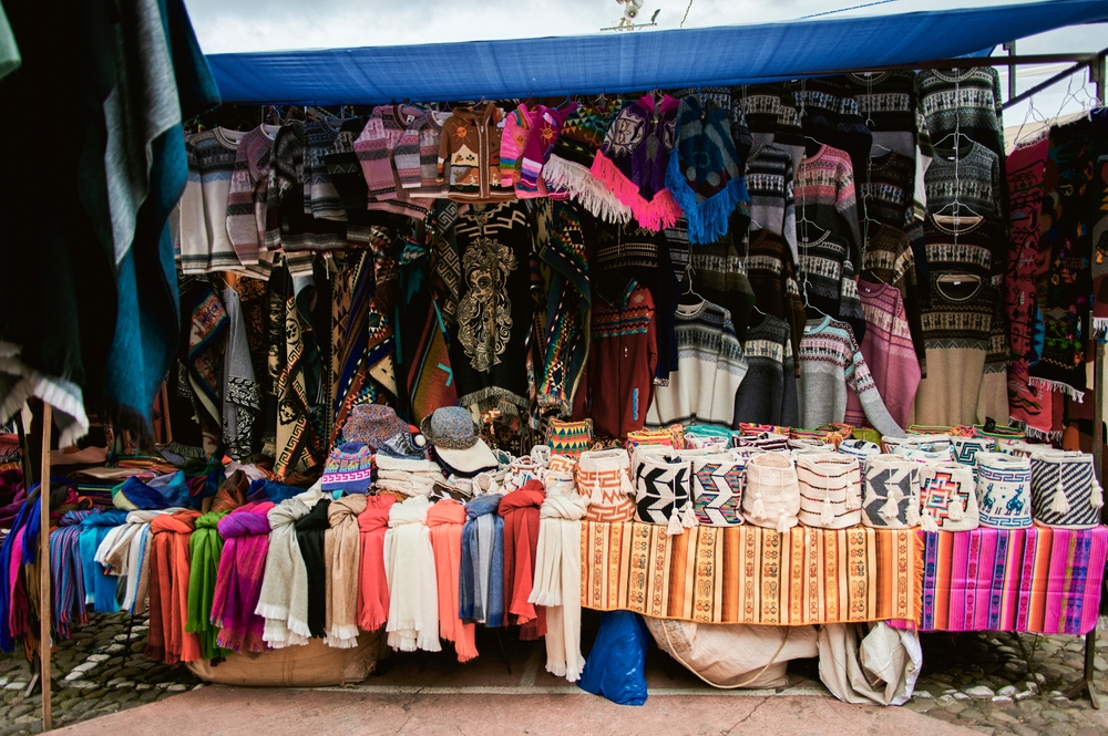 Traditional market stall in Ecuador