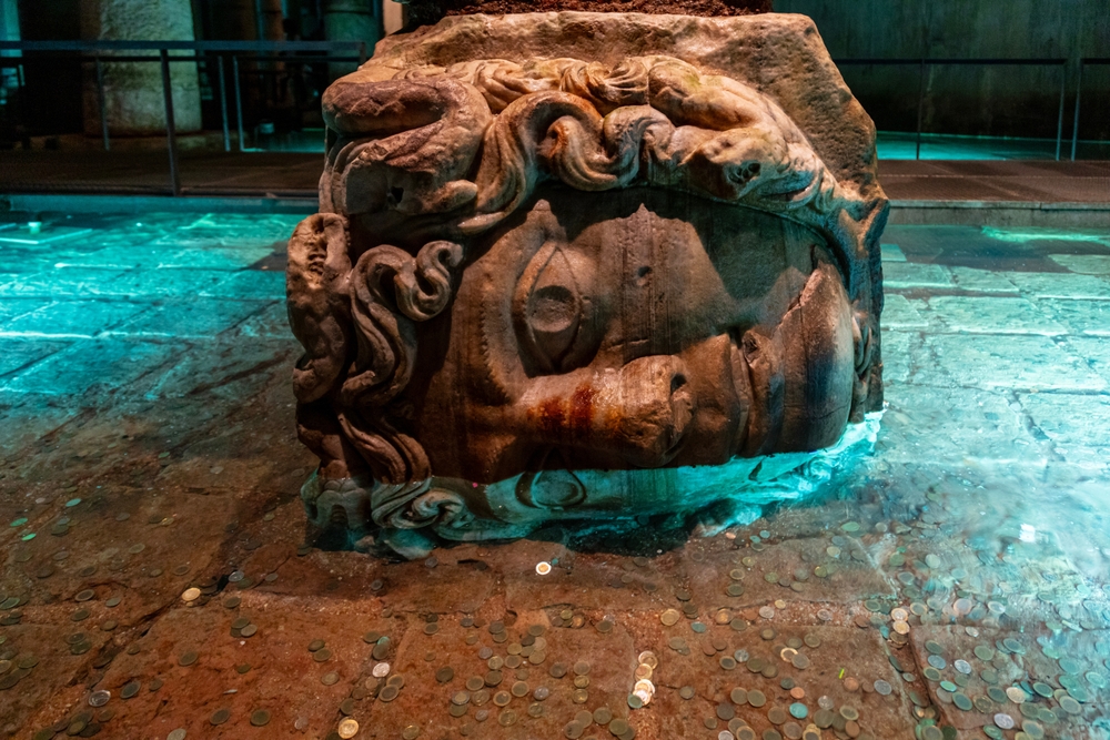 Medusa Statue inside the Basilica Cistern