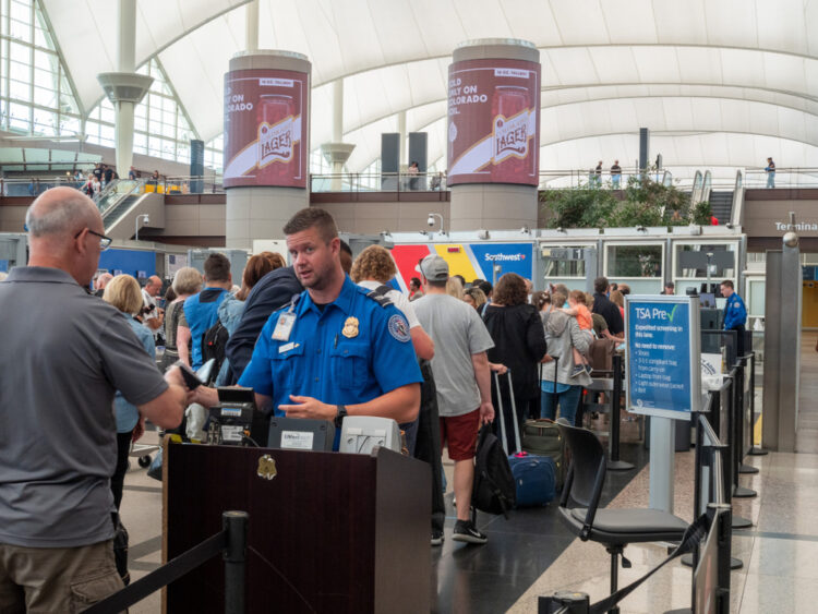 TSA precheck fast lane line before security