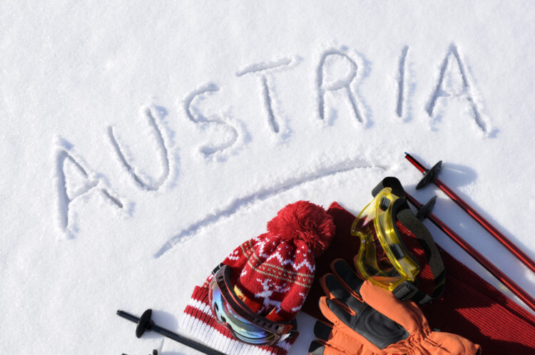 Austria ski, snow writing