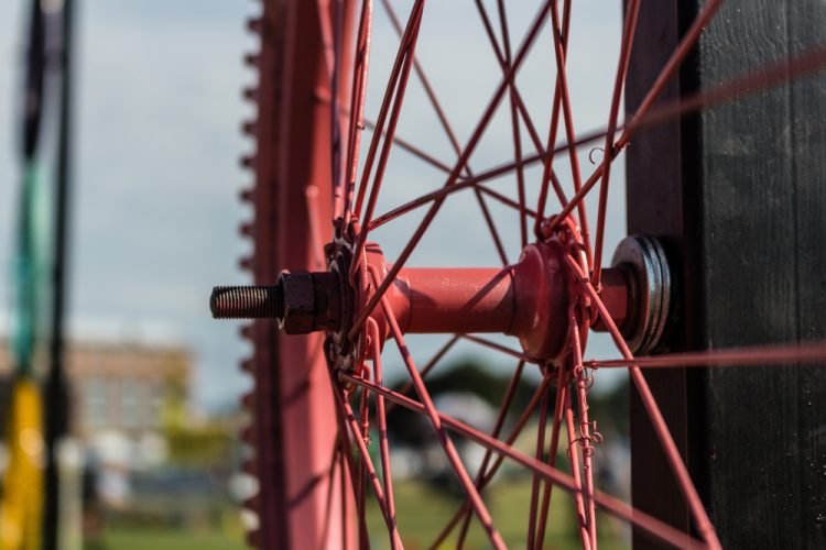Bike Riding is Not Just for Kids! Close up of a bike wheel in Roanoke Virginia