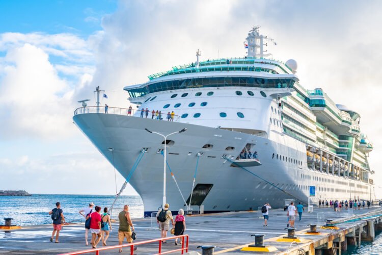 The CDC’s Vessel Sanitation Program Royal Caribbean Cruise Line (RCCL) Serenade Of The Seas Ship docked in Port of Sint Maarten.