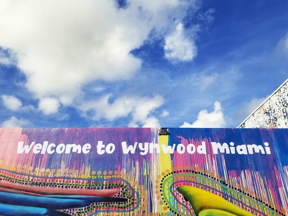 This Way into Wynwood Welcome to Wynwood Miami mural by artist Luis Valle in the Wynwood art district