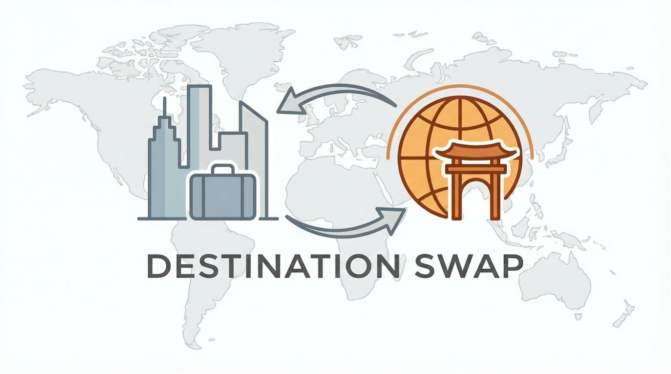 Destination Swaps That May Change the Way You Think About Travel Image suggesting swapping one destination for another