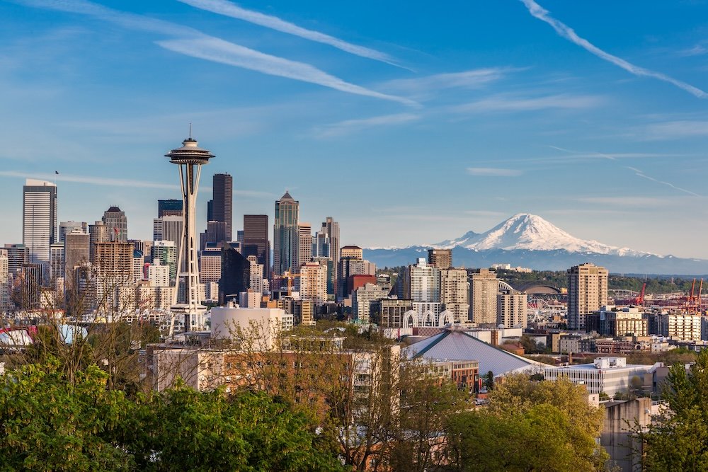 Visiting Seattle Seattle downtown skyline and Mt. Rainier