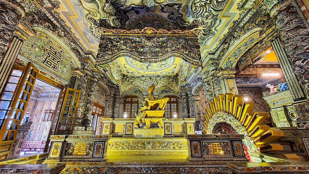 Bronze Statue Of Emperor Khai Dinh Inside Tomb Of Emperor Khai Dinh