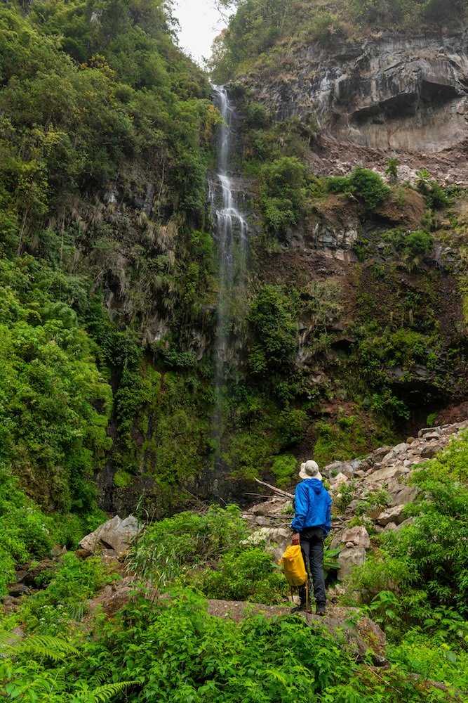 Pipeline waterfall tourist, a popular trail in Boquete, Chiriqui, Panama 