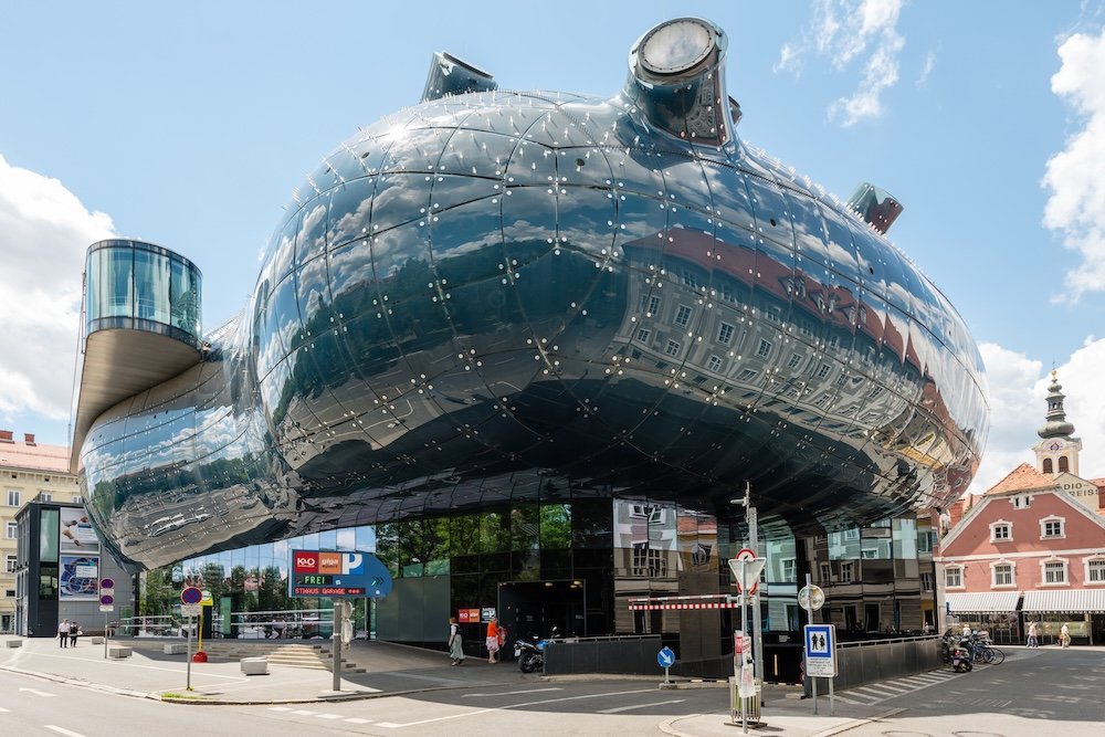 Kunsthaus Graz, the art museum of the city also known as friendly alien